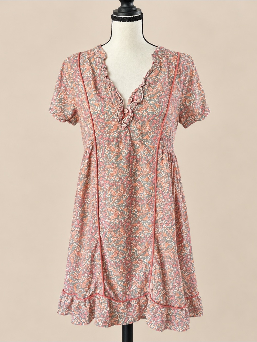 Y2K VTG April Cornell Floral CottageCore Mini Dress M